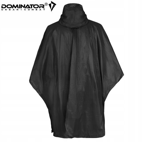 Пончо дощовик Dominator чорний накидка з капюшоном 126&times;104 см для туризму походу риболовлі кемпінгу 2277 фото