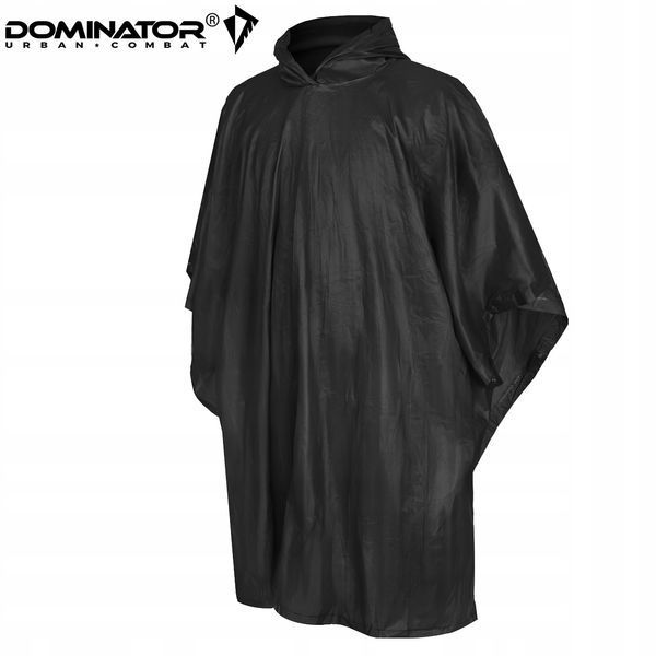 Пончо дощовик Dominator чорний накидка з капюшоном 126&times;104 см для туризму походу риболовлі кемпінгу 2277 фото