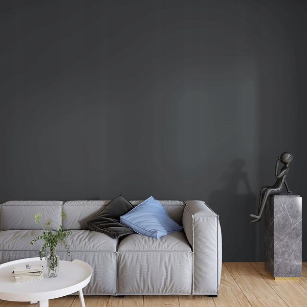 Самоклеющаяся пленка черная для мебели и стен 60 см &times;10 м (6 м&sup2;) матовая водонепроницаемая 2645 фото