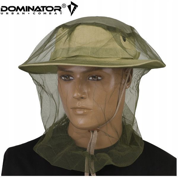 Москітна сітка Dominator оливкова універсальна на голову від комах для капелюха або панами 2083 фото
