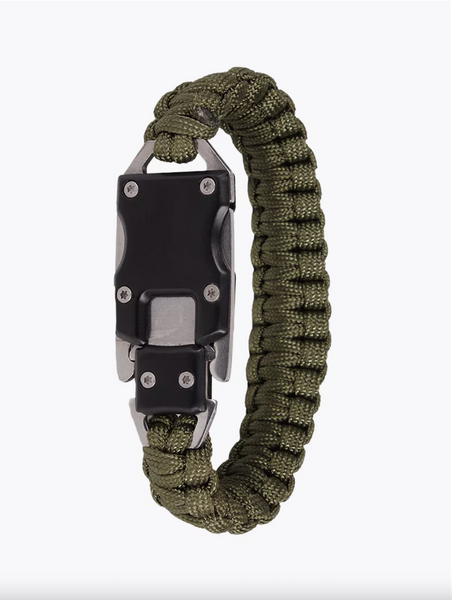 Браслет виживання Paracord Survival з ножем оливковий універсальний 2в1 для любителів активного відпочинку 2184 фото