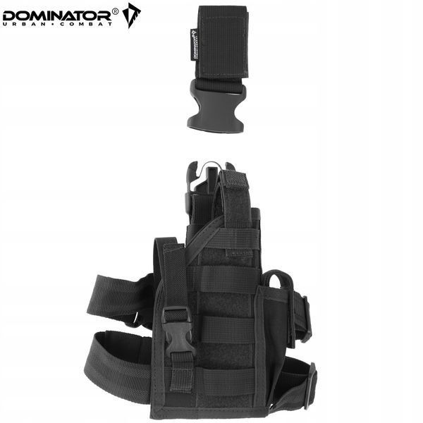 Набедрена кобура Dominator чорна універсальна носіння пістолета двостороння для військових поліції 2284 фото