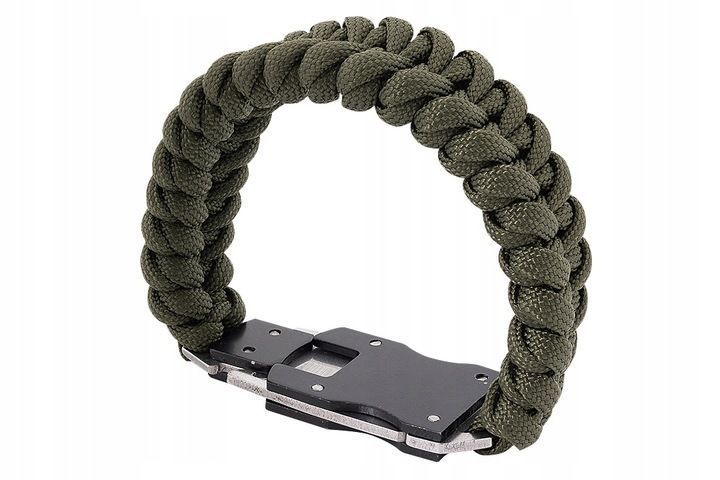 Браслет виживання Paracord Survival з ножем оливковий універсальний 2в1 для любителів активного відпочинку 2184 фото