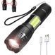 Фонарик аккумуляторный LED COB с зумом 3 режима USB (XA047) 2789 фото 1