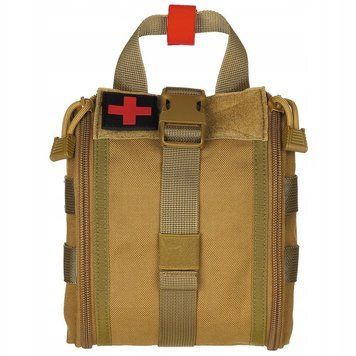 Аптечка без наполнения MFH 160x180x80 мм койот Molle сумка медицинская с липучкой для рюкзака пояса снаряжения 2137 фото