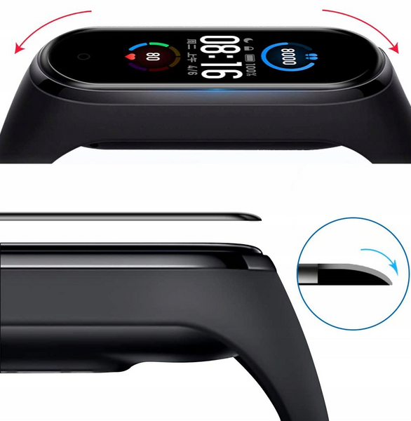 Защитное стекло для фитнес-браслета Xiaomi Mi Band 6 набор 3 шт гибридное 2514 фото
