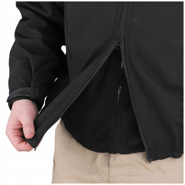 Тактическая куртка Dominator Softshell S черная водонепроницаемая с капюшоном и флисовой подкладкой 2614 фото