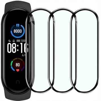 Защитное стекло для фитнес-браслета Xiaomi Mi Band 4 набор 3 шт гибридное 2515 фото