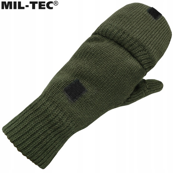 Зимние перчатки Mil-tec L олива для тактических задач с открытыми пальцами 2468 фото