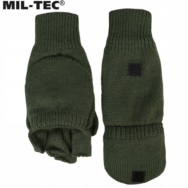 Зимние перчатки Mil-tec L олива для тактических задач с открытыми пальцами 2468 фото