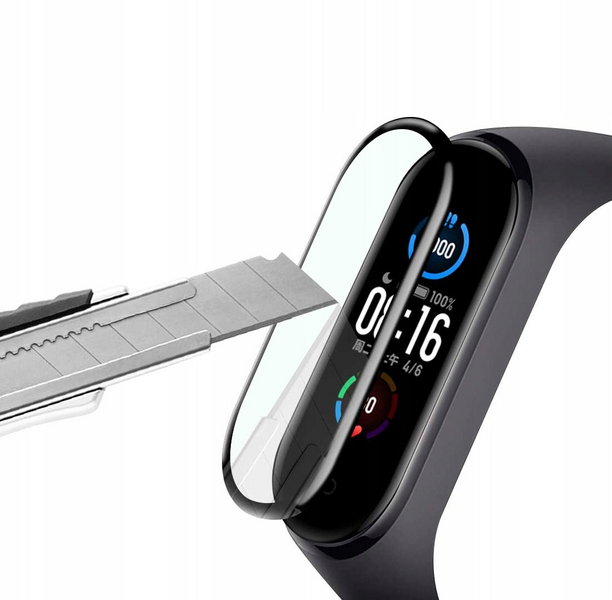 Защитное стекло для фитнес-браслета Xiaomi Mi Band 4 набор 3 шт гибридное 2515 фото
