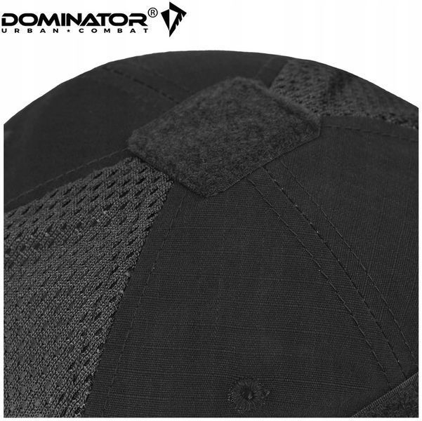 Бейсболка с липучками Dominator универсальная черная кепка с вентиляцией рип-стоп унисекс 2245 фото