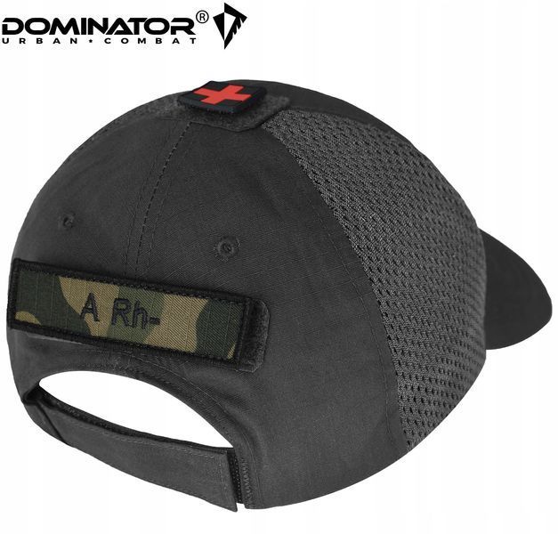 Бейсболка с липучками Dominator универсальная черная кепка с вентиляцией рип-стоп унисекс 2245 фото
