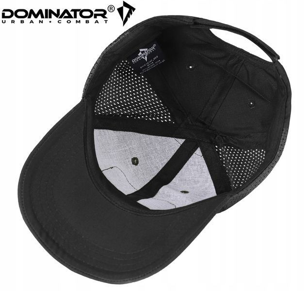 Бейсболка с липучками Dominator универсальная черная кепка с вентиляцией рип-стоп унисекс 2245 фото