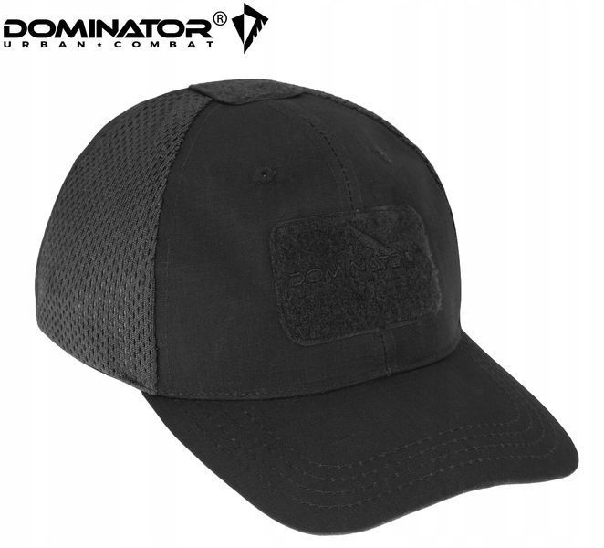 Бейсболка с липучками Dominator универсальная черная кепка с вентиляцией рип-стоп унисекс 2245 фото